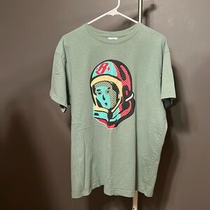 Billionaire Boys Club Astronaut Helmet Head Logo Tee Shirt Size XL Green
